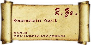 Rosenstein Zsolt névjegykártya
