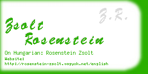 zsolt rosenstein business card